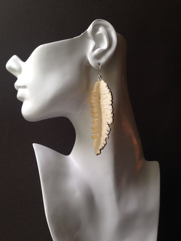Fusion Series Natural Edge Muskox Horn Earrings