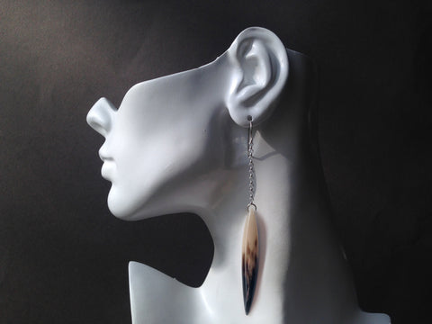 Claw Series Muskox Horn Earrings with 1.5
