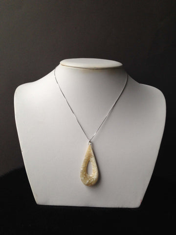 Teardrop Cutout Muskox Horn Necklace