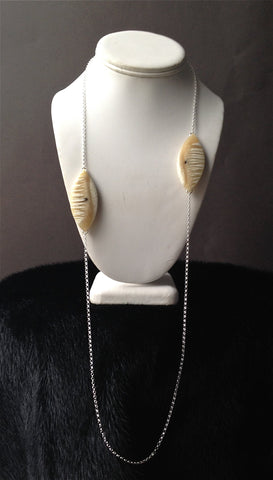 Sliver Series Double Pieced Muskox Horn Necklace
