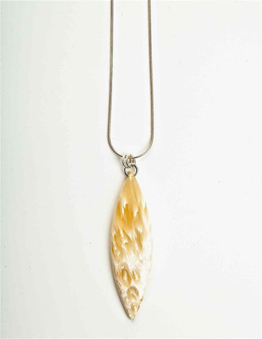 Sliver Series Muskox Horn Necklace - Fossilized Pattern