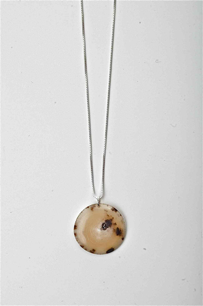 Circle Series Muskox Horn Necklace - Spotted Colouring