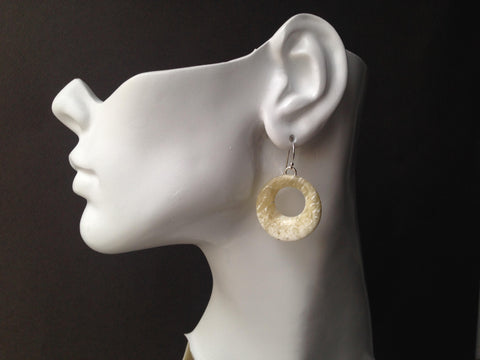Circle Series Cutout Muskox Horn Earrings